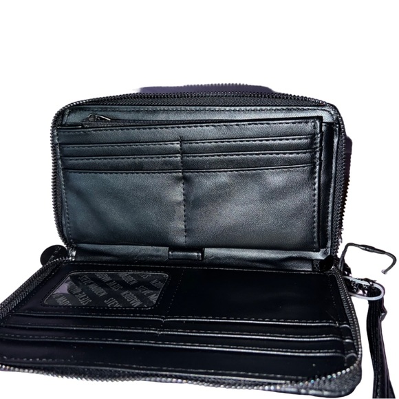 NWT STEVE MADDEN BHADDEN WRISTLET WALLET CLUTCH BAG BLACK - Picture 4 of 7